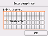 Passphrase entry screen